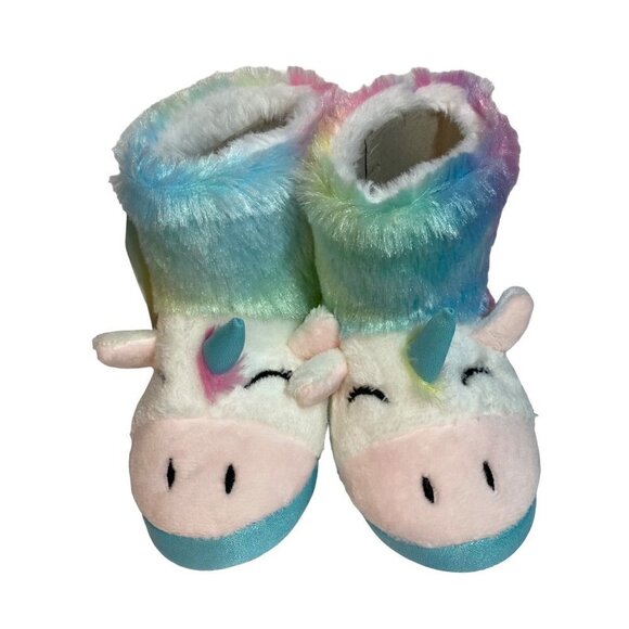 Totes Kids Faux Fur Unicorn Boots with Non Slip Rubber Soles Size 7-8 - Picture 2 of 7